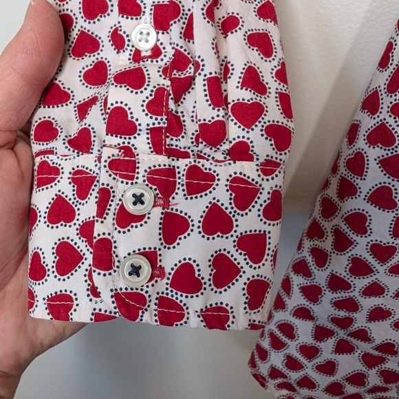 😃Talbots hearts button down shirt sz P - Picture 3 of 6